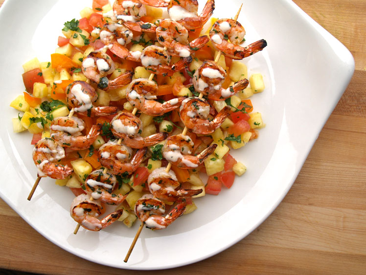 Ken's Grilled Shrimp With Pineapple Salsa