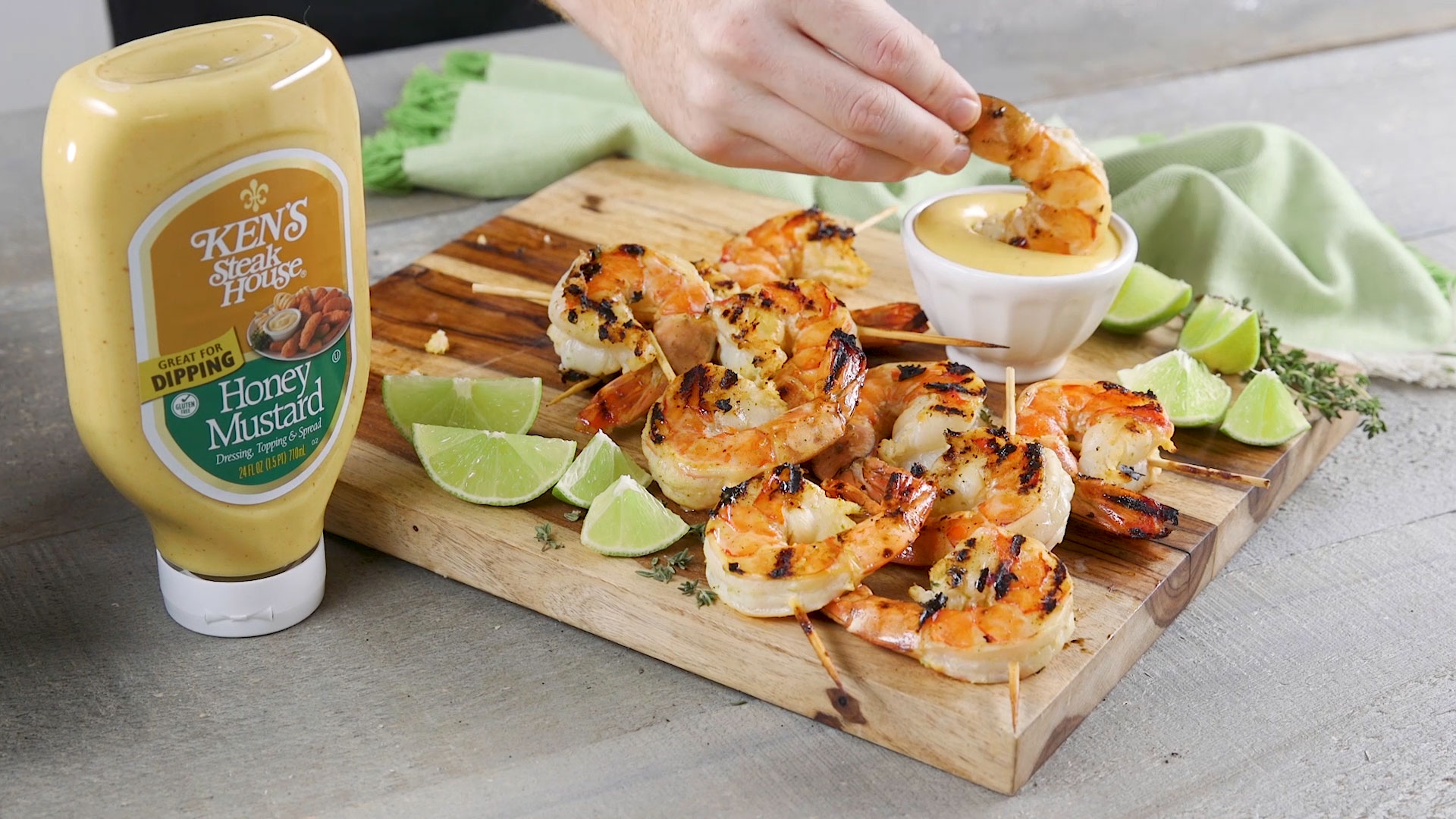 Ken's Honey Mustard Marinated Grilled Shrimp