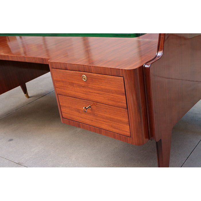 Italian Modernist Glass Top Desk Karl Kemp Antiques